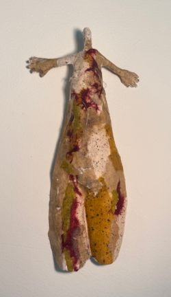 Torso Arms back, 2024, Paper mache, 12.5 x 5 x 1 inches