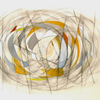 Intersections 5, charcoal, pencil, oil pastel, 22 x 28 inches
