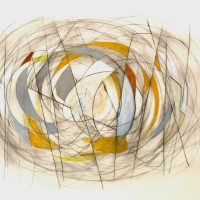 Intersections 5, charcoal, pencil, oil pastel, 22 x 28 inches