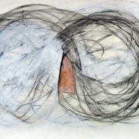 Lost in Infinity 1, charcoal, pencil, oil pastel, 22 x 28 inches