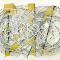 Lost in Infinity 2, charcoal, pencil, oil pastel, 22 x 28 inches