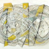 Lost in Infinity 2, charcoal, pencil, oil pastel, 22 x 28 inches