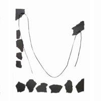 Attached, Torn paper and string. 9 1/2" x 11 1/2"