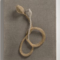 Tethered (the soul’s connection), 2025, 12K gold-filled wire and silver-plated wire, 11 x 14 x 3”