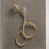 Tethered (the soul’s connection), 2025, 12K gold-filled wire and silver-plated wire, 11 x 14 x 3”