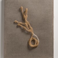 Tethered (to be alive), 2025, 12K gold-filled wire and silver-plated wire, 11 x 14 x 3”