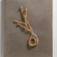 Tethered (to be alive), 2025, 12K gold-filled wire and silver-plated wire, 11 x 14 x 3”