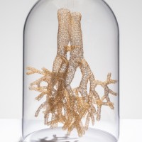 Love to an anterior life III, 2023, Gold-plated wire, 13 x8 x 8”