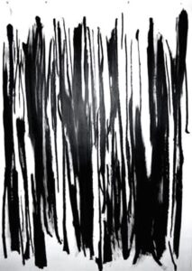 N H Swamp, Swamp Trees, oil bar on hot press paper, 4 x 8 feet
