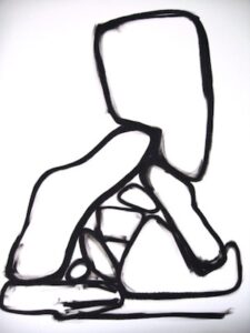 Relational: Untitled Relation Number 3, oil bar on fabriano hot press paper
