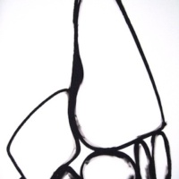Relational Untitled: Relation Number 5, oil bar on fabriano hot press paper, 22 x 28