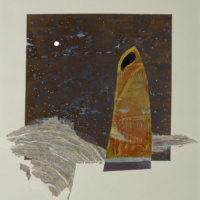 Sacred moment 1, Paper, mixed media on paper, 12 x 9"