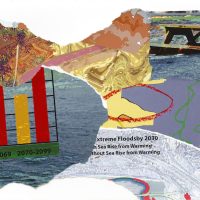 TRANSFORMED 11, 2020, Torn paper collage on foam core, 16 x 20 inches