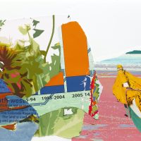 TRANSFORMED 13, 2021, Torn paper collage on foam core, 10 x 16 inches