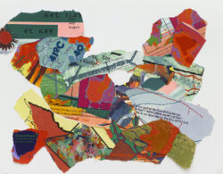 TRANSFORMED 6, 2020, Torn paper collage on foam core, 16 x 20 inches
