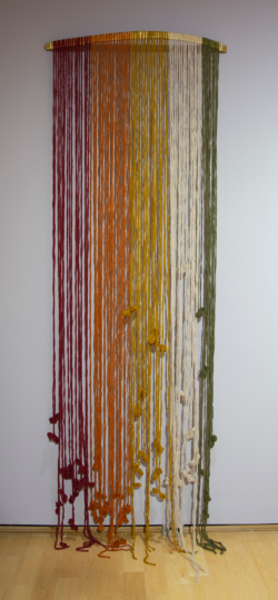 Unwritten, 2024, Alpaca wool and wood, 108 x 36 x 3"