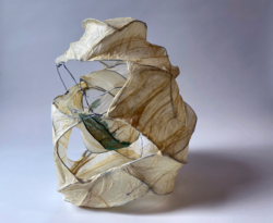 Wak'a, 2024, Aluminum wire with casing and gold leaf, 20 x 16 x 16"