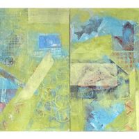 Go Fish Diptych, oil/wax on wood panel, 20” x 40”, 2016 Go Fish Diptych, oil/wax on wood panel, 20” x 40”, 2016
