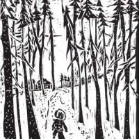 Winter in Sharon, wood cut, 12” x 9”, 2015 Winter in Sharon, wood cut, 12” x 9”, 2015