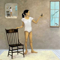 Julie with Chairs, oil paint on canvas, 80" x 74" Julie with Chairs, oil paint on canvas, 80" x 74"
