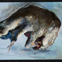 Remains 1, 2020, Acrylic paint, mix medium, paper, 11 x 14 inches