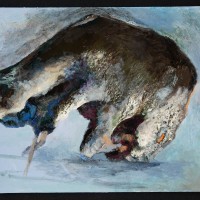 Remains 1, 2020, Acrylic paint, mix medium, paper, 11 x 14 inches