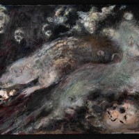 Remains 10, 2020, Acrylic paint, mix mediums, paper, 11 x 14 inches