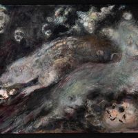 Remains 10, 2020, Acrylic paint, mix mediums, paper, 11 x 14 inches