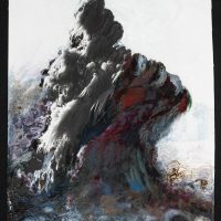 Remains 3, 2020, Acrylic paint, mix mediums, paper, 11 x 14 inches