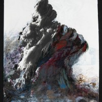 Remains 3, 2020, Acrylic paint, mix mediums, paper, 11 x 14 inches