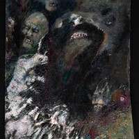 Remains 4, 2020, Acrylic paint, mix mediums, paper, 11x14 inches