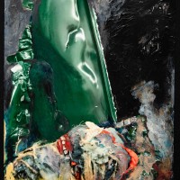 Remains 5, 2020, Acrylic paint, mix mediums, paper, 11 x 14 inches