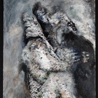 Remains 7, 2020, Acrylic paint, mix mediums, paper, 11 x 14 inches