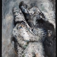 Remains 7, 2020, Acrylic paint, mix mediums, paper, 11 x 14 inches