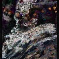 Remains 9, 2020, Acrylic paint, mix mediums, paper, 11 x 14 inches