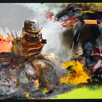 Remains 8, 2020, Acrylic paint, mix mediums, paper, 11 x 14 inches