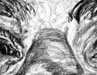 Waiting 1, charcoal on paper, 23" x 57", 2007 Waiting 1, charcoal on paper, 23" x 57", 2007