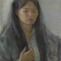 Self-Portrait with Veil, pastel, 24 x 18 inches, 1977 Self-Portrait with Veil, pastel, 24 x 18 inches, 1977