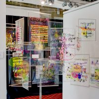 Cloud Storage: Hello World, 2019 Installation
Ink and acrylic paint on transparent acetate