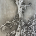 Drawing under the Tree, watercolor and ink on paper, 6.67 x 4.5 inches, 2018