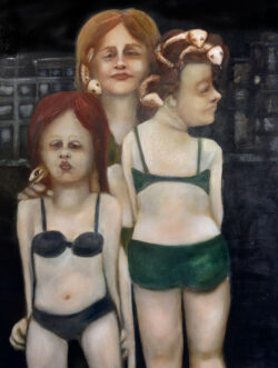 Sirens of Tar Beach, American Toile, Fermata, Oil on canvas, 30 x 40"