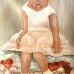 Baby Games, oil on mattress cover, 42 x 50 inches