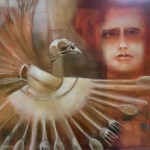 Rose and the Sparrow, Who We Used To Be, oil on canvas, 24 x 30 inches