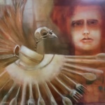 Rose and the Sparrow, Who We Used To Be, oil on canvas, 24 x 30 inches