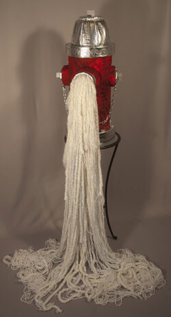 The Lowly Fire Hydrant, 2021, Textile Sculpture, 55 x 38 x 38 inches
