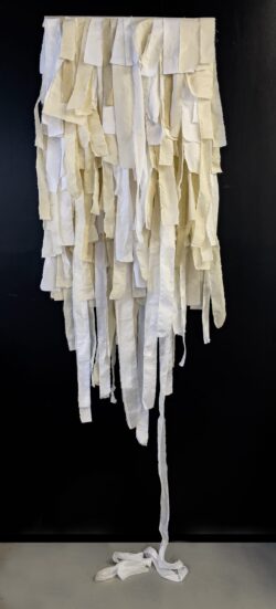 Shred of Decency, 2024, Mixed Media, 60 x 30”