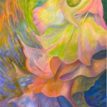 Cosmic Brugmansia Trio. 40x30 Gallery Wrapped Oil on Canvas Oil Painting by the artist, Mary Ahern