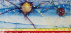 Venus transverse the sun, Monoprint , 9 x21”