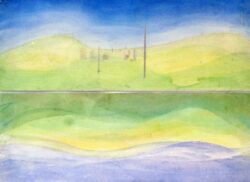 great south bay, Watercolor & pencil, 14 x 10”