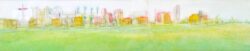coney island, king tide, Watercolor & pencil, 32 x 6”